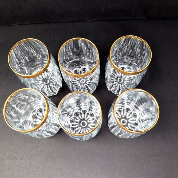VTG Pasabahce Set of 6 Gold Rim Glasses Highball Gold Rim - Picture 5 of 7